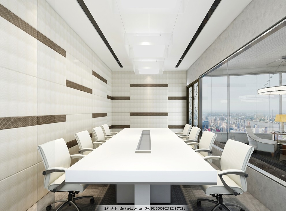 现代简约会议室装修效果图图片_装饰装修_建筑空间-图行天下素材网