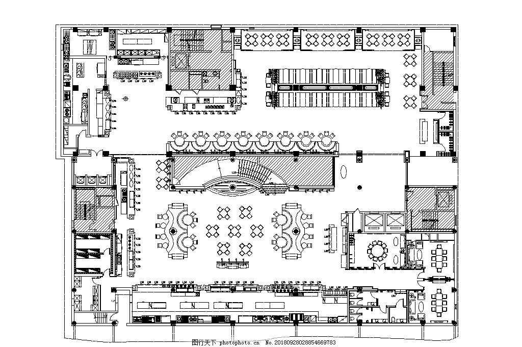 大型餐饮空间平面布置图